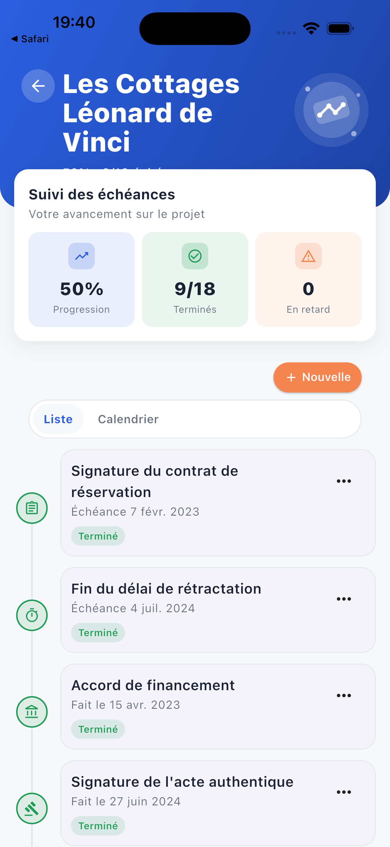 DomuStep VEFA : Suivi des échéances